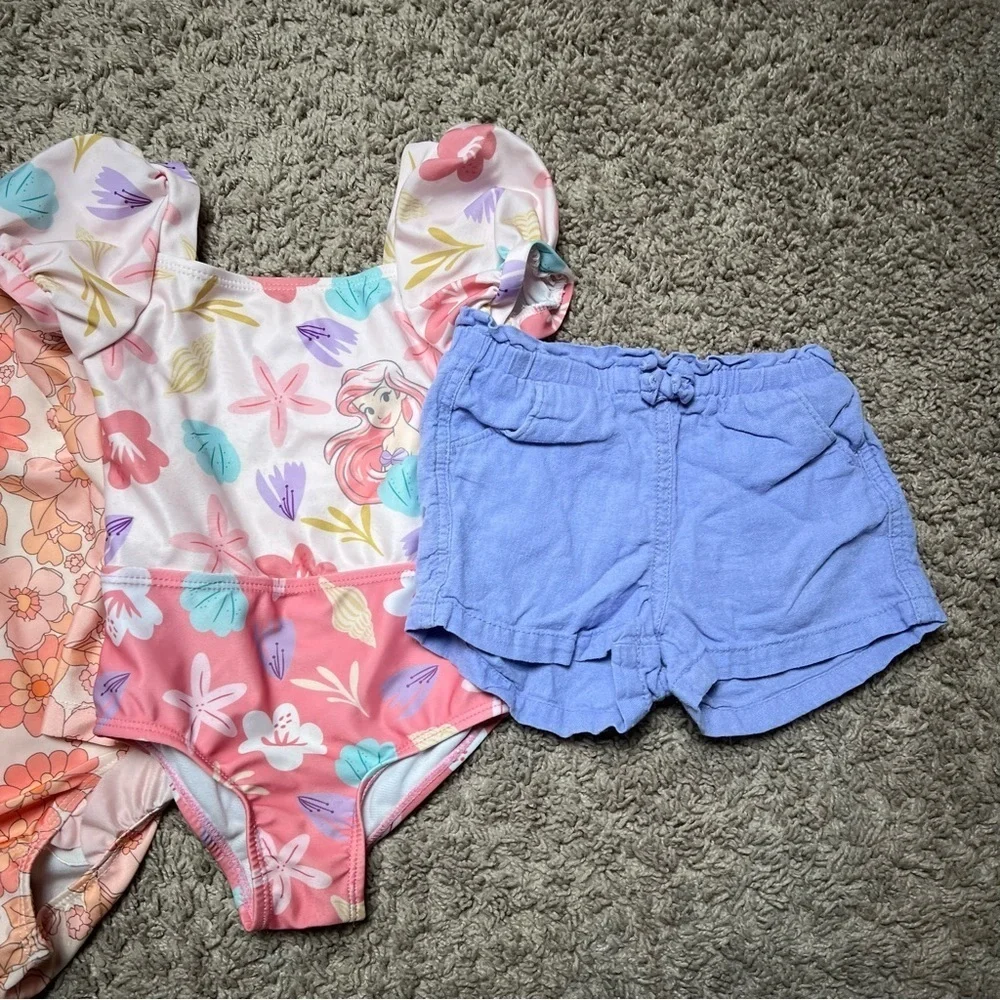 Toddler Gorl Swim Suit & Shorts Clothing Lot Sz 2T‎